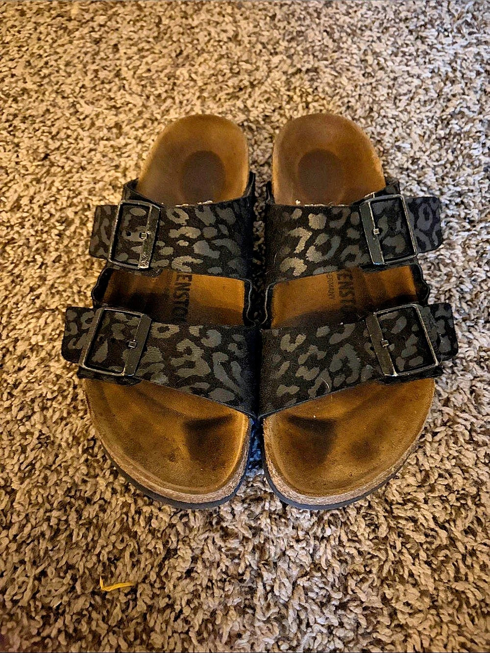Birkenstock Arizona Black Leopard Sandals Black & Brown EU 38